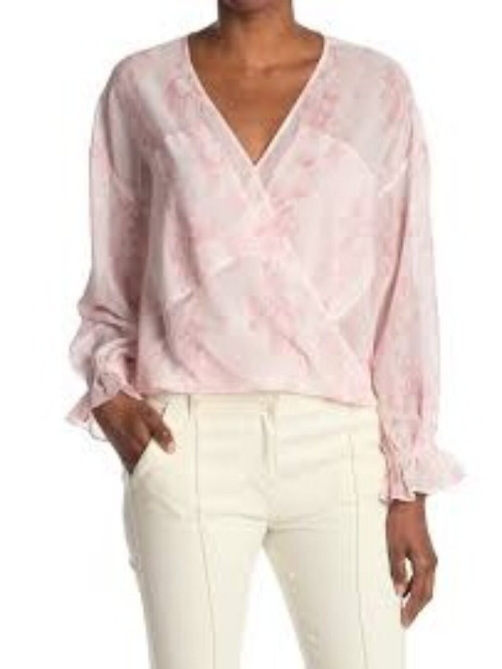 AllSaints Penny Masala See-Through Blouse - Soft Pink - Size 0 $150